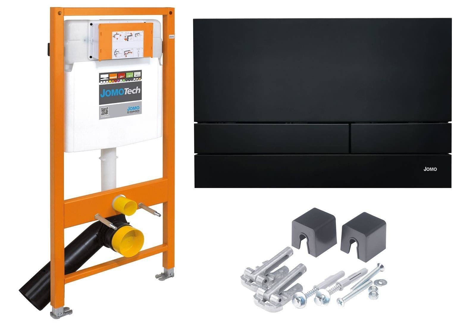WERIT 103-000000015 JOMOTech Cadre WC H=1120 + Support + Bouton EXCLUSIVE 2.0 Noir Mat 174-91102500-00
