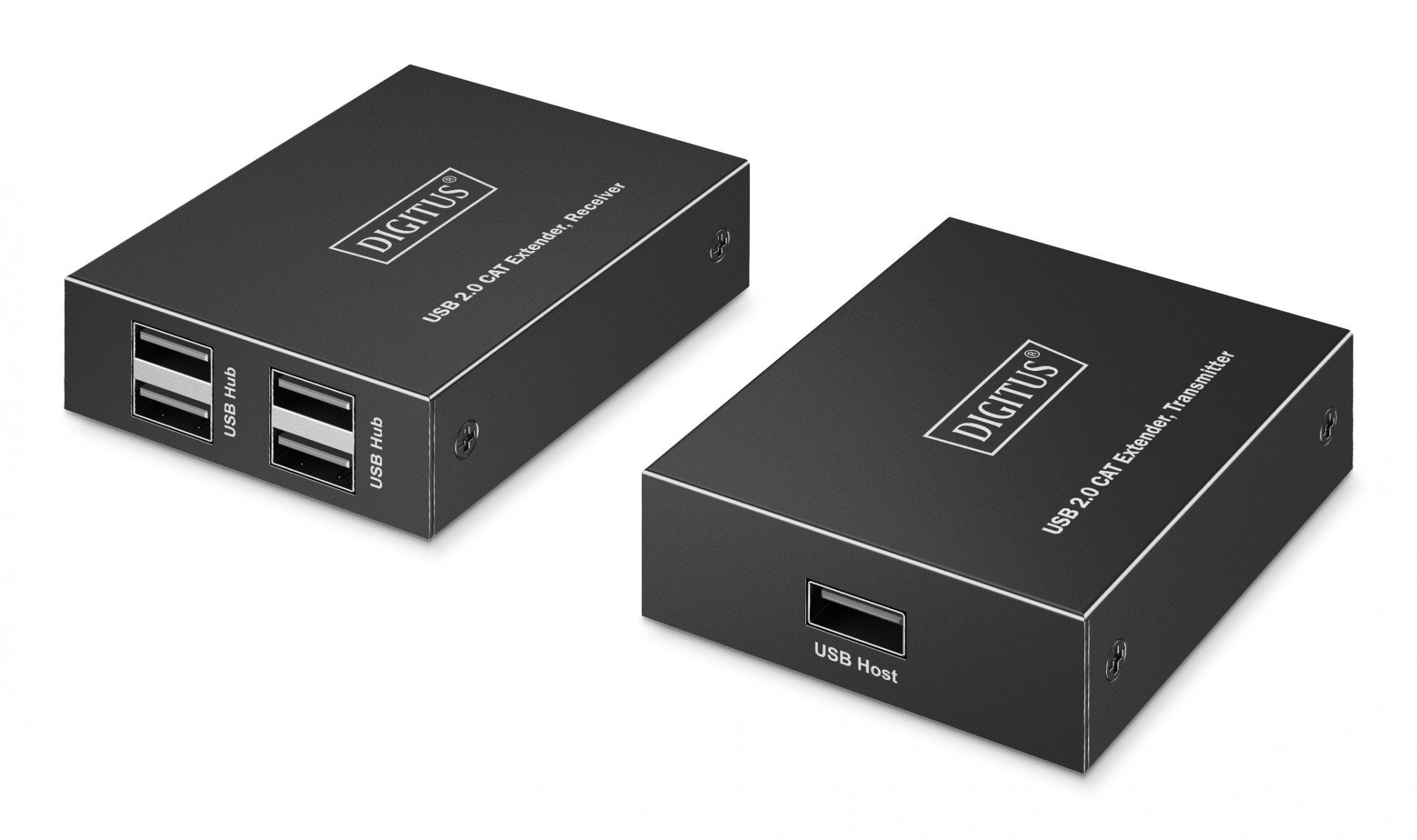 Extenseur via câble torsadé Cat.6, USB 2.0 jusqu'a 150m, 4x USB-A jusqu'a 480 Mbps, 1x RJ45 (Gigabit Ethernet) - ensemble (récepteur/émetteur)