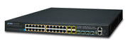 PLANET SGS-6341-24P4X commutateur réseau Géré L3 Gigabit Ethernet (10/100/1000) Connexion Ethernet, supportant l'alimentation via ce port (PoE) 1U Noir
