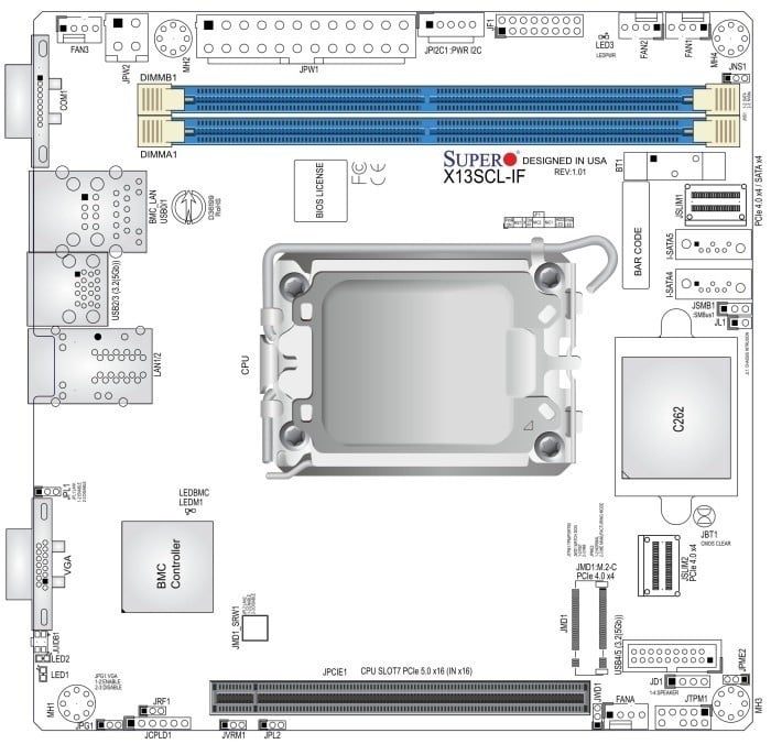 Supermicro carte mere MBD-X13SCL-IF-B Socket V0 Mini-ITX