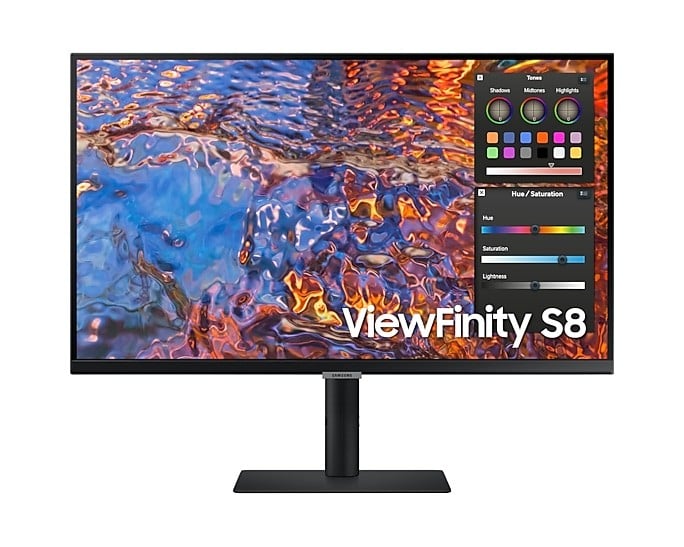 SAMSUNG LS27B800PXPXEN 27p 16:9 3840x2160 IPS 5ms HDR400 HAS/Swivel/Pivot/Tilt HDMI/DP/USB-C 90W/LAN USB3 Hub VESA 100