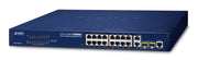 PLANET FGSW-1816HPS commutateur réseau Géré L2 Fast Ethernet (10/100) Connexion Ethernet, supportant l'alimentation via ce port (PoE) Bleu