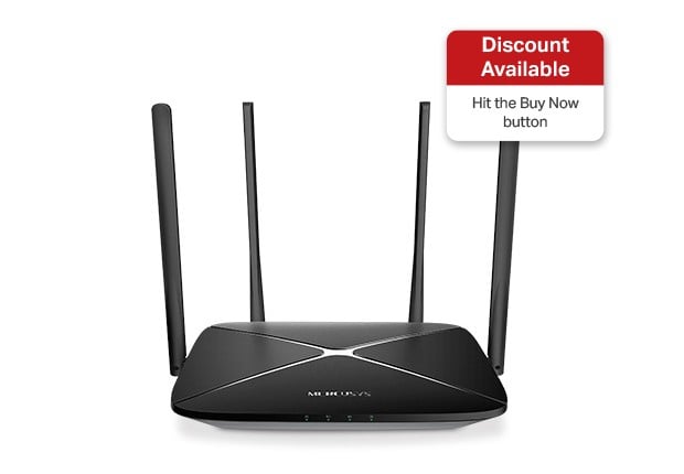 Mercusys AC12G routeur sans fil Gigabit Ethernet Bi-bande (2,4 GHz / 5 GHz) Noir