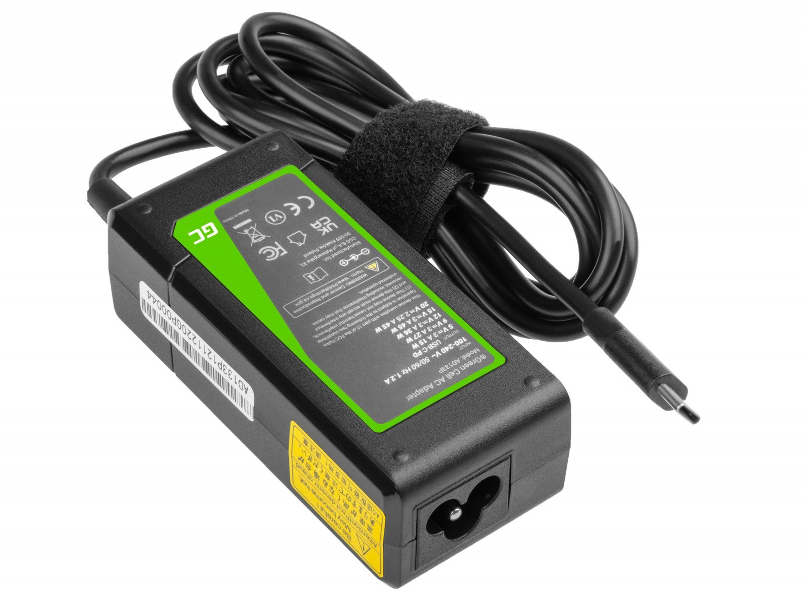 Green Cell AD133P Adaptateur USB-C 45W pour ordinateurs portables, tablettes, téléphones