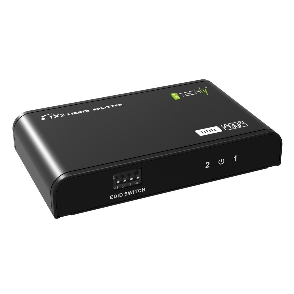 Techly IDATA HDMI2-4K2HDR Répartiteur HDMI 2.0 4K@60Hz 1x2 Actif HDR EDID
