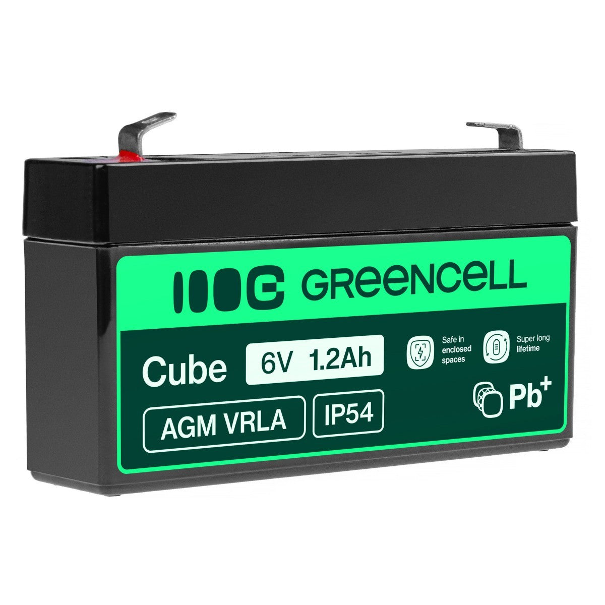 Green Cell AGM Battery Lead Acid VRLA 6V 1.2Ah for toys and alarms - Battery - Mono (D)