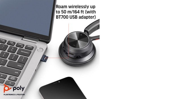 HP Poly Voyager 4310-M UC Headset +USB-A to USB-C Cable +BT700 dongle Sans fil Arceau Bureau/Centre d'appels USB Type-A Bluetooth Socle de chargement Noir