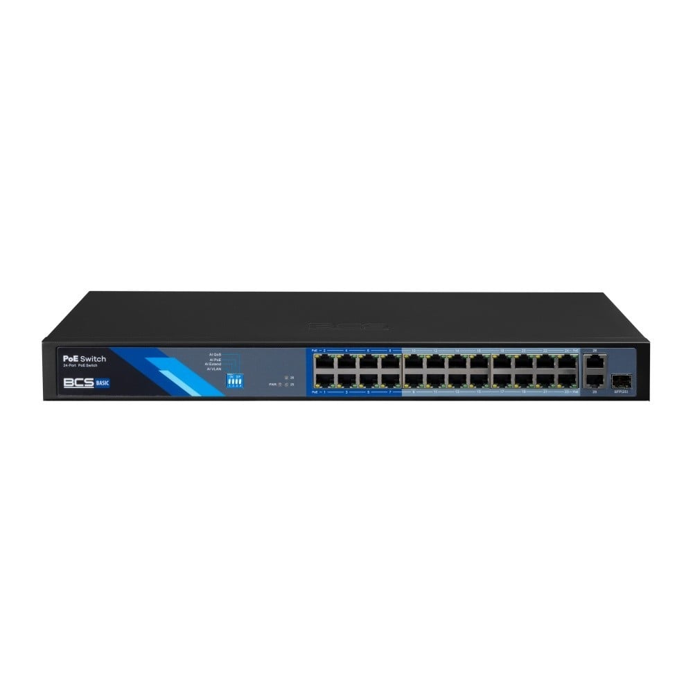 BCS BCS-B-SP2402G-1SFP Commutateur PoE 24 ports avec exPoE et puissance de 250W