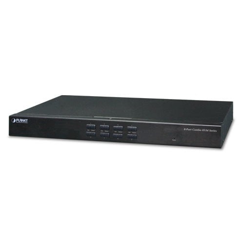 PLANET KVM-210-08 commutateur écran, clavier et souris Grille de montage Noir