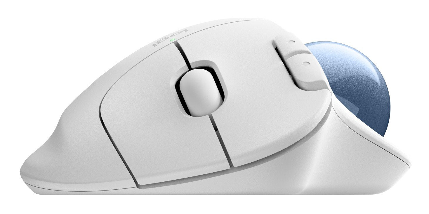 LOGITECH ERGO M575S Wireless Trackball - Off White + Blue Ball