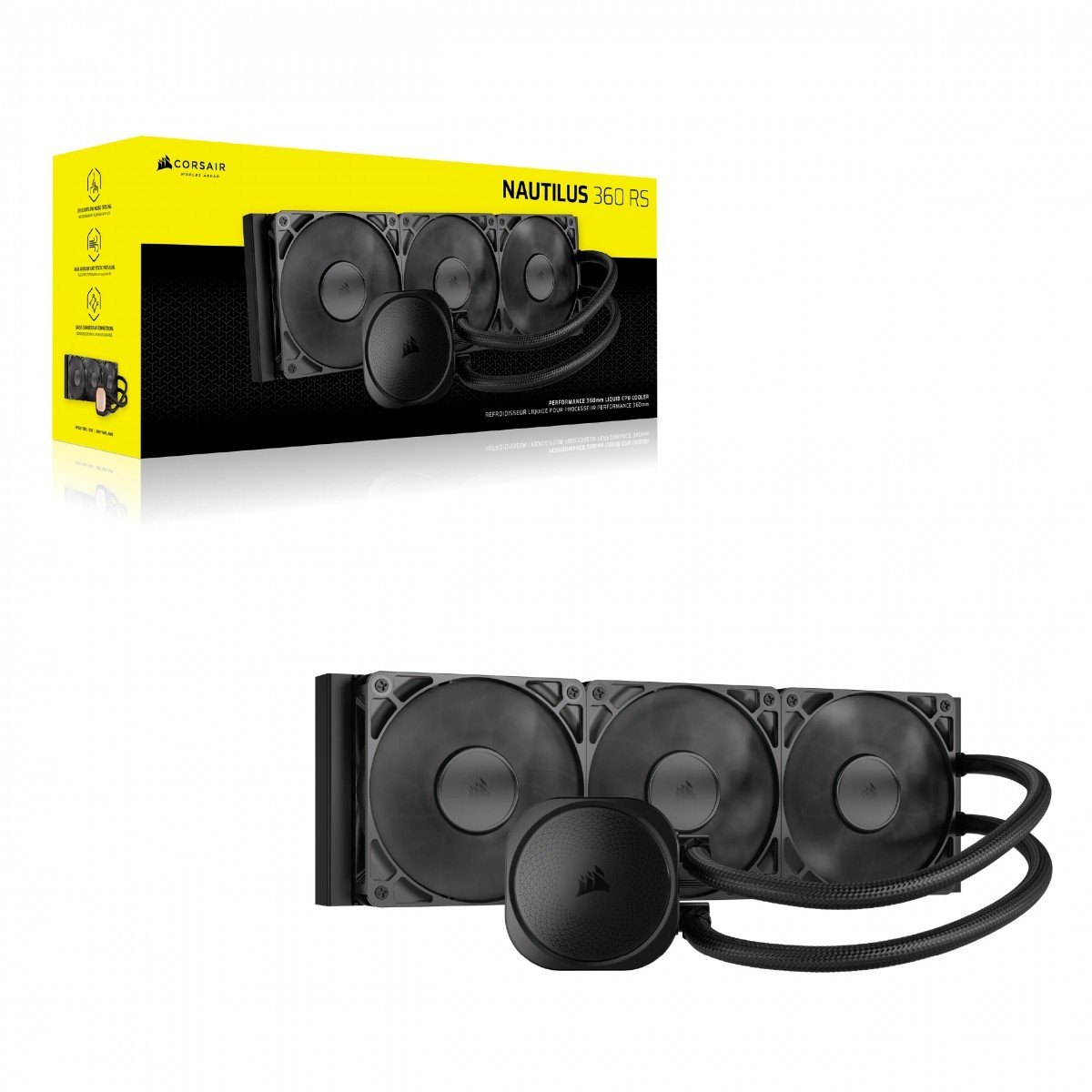 Corsair Nautilus 360 RS Carte mere Refroidisseur liquide tout-en-un Noir