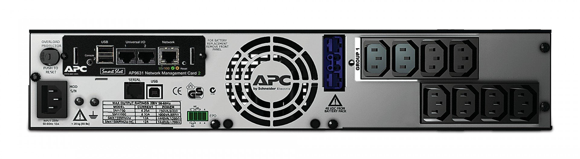 APC Smart-UPS X 750VA Tower/Rack UPS rack-mountable / external AC 230V 600Watt 750VA RS-232 USB output connectors 8 2U Black