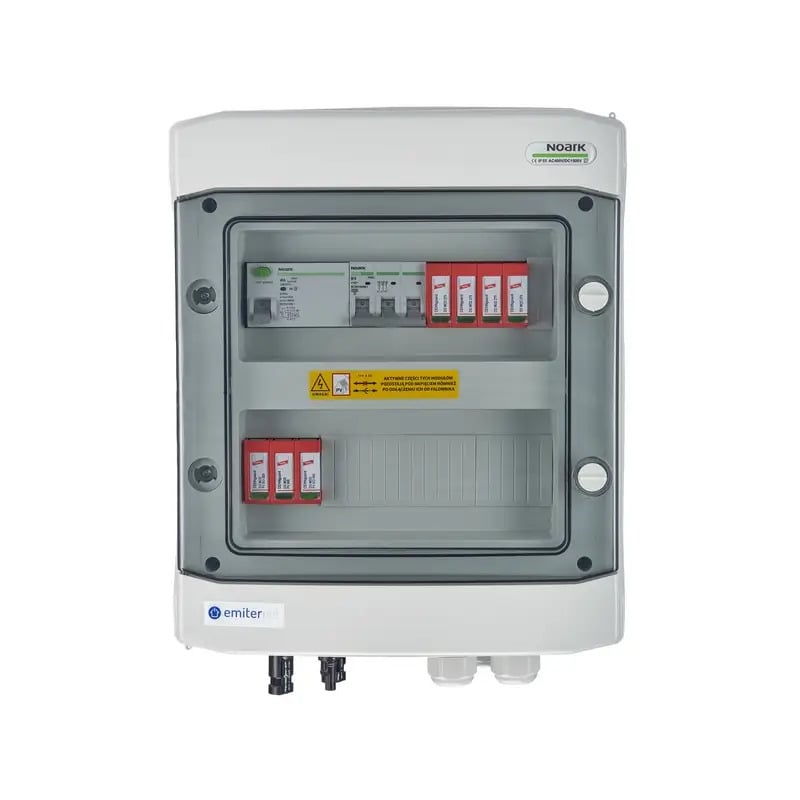 EMITER EM-1100_DCAC Tableau de distribution DCAC, IP65, SPD DC Dehn 1000V type 2, 1 x chaîne PV, 1 x MPPT, SPD AC Dehn type 2, 16A 3-F, RCD type A 40A/300mA