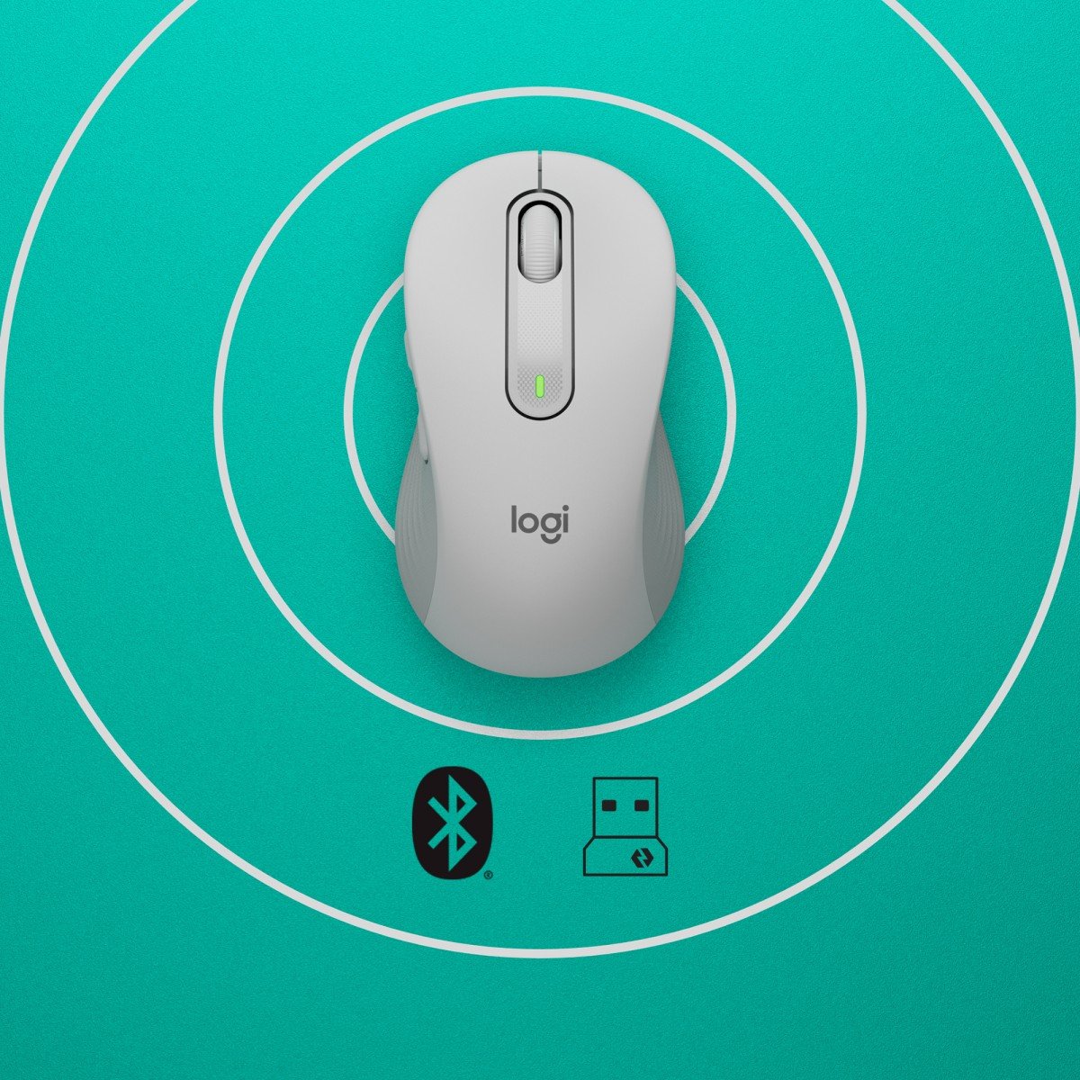 LOGITECH Signature M650 Mouse optical 5 buttons wireless Bluetooth 2.4 GHz Bolt USB receiver off-white