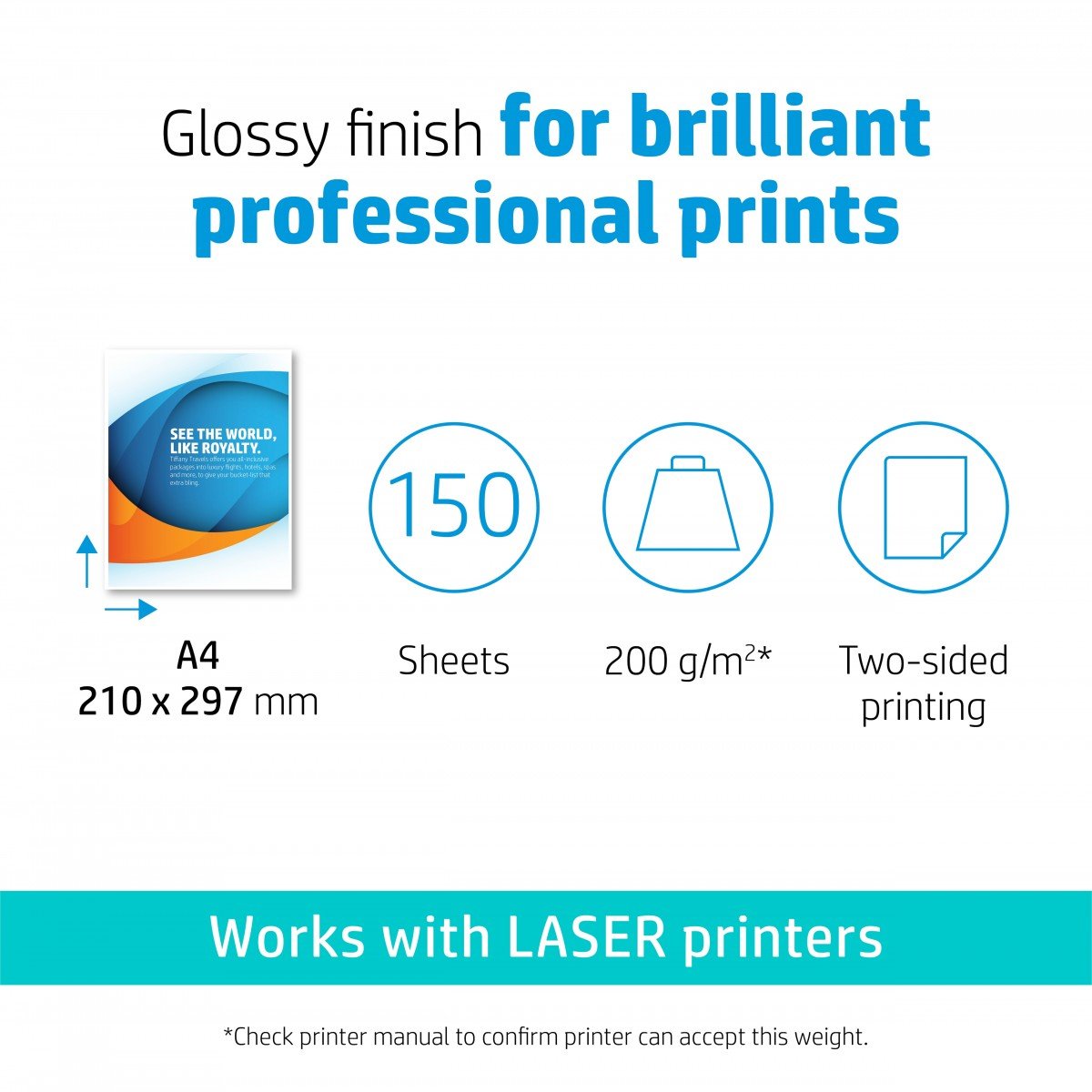 HP Prof Gls LJ A4 200g 150sh FSC Paper