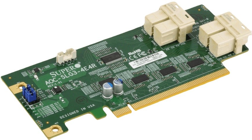 Supermicro AOC-SLG3-4E4R carte et adaptateur d'interfaces Interne SAS
