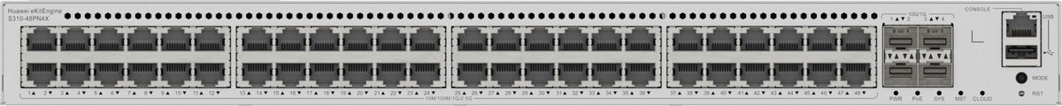 HUAWEI S310-48PN4X 48x10/100/1000/2.5GBASE-T ports 360 W PoE+ 4x10GE SFP+ ports built-in AC power eKit