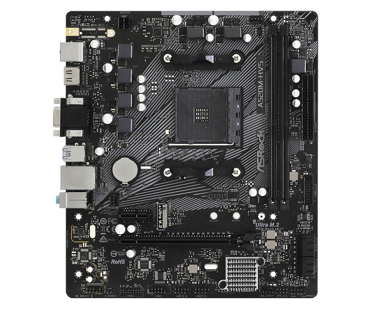 Asrock A520M-HVS AMD A520 Emplacement AM4 micro ATX