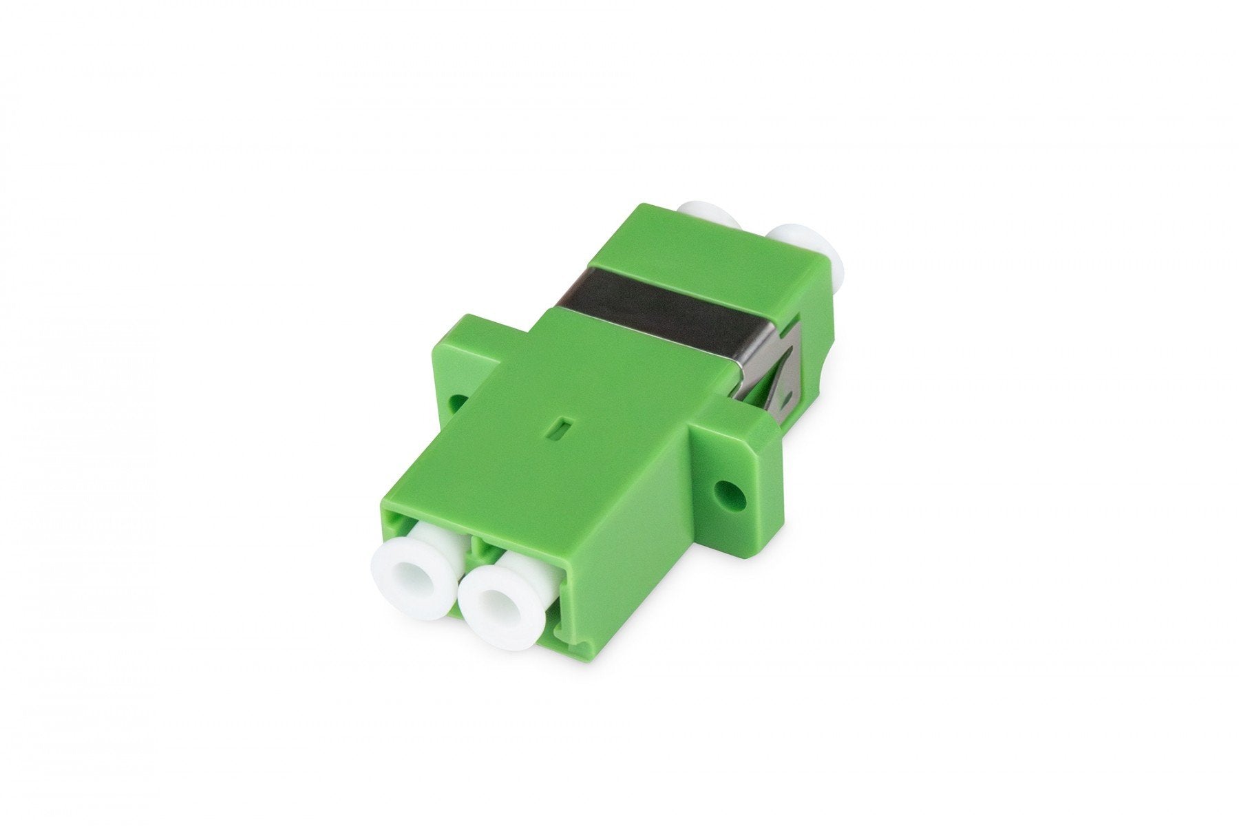 Adaptateur fibre optique LC APC/LC APC duplex, monomode OS2, manchon en céramique, vert