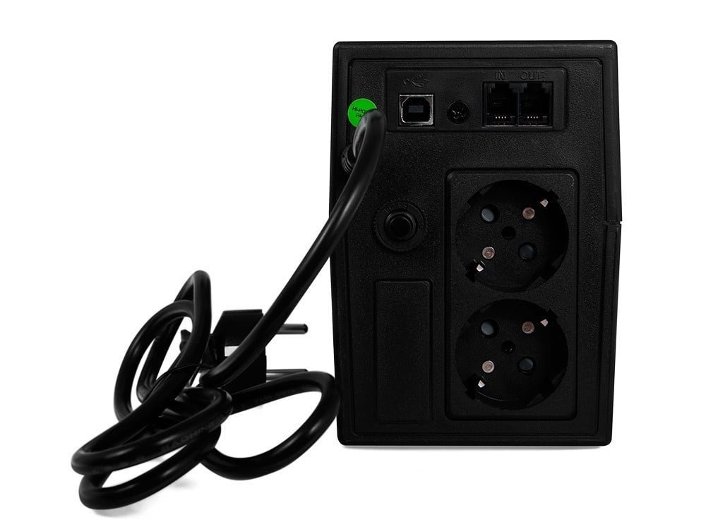 Green Cell UPS01LCD alimentation d'énergie non interruptible Interactivité de ligne 0,6 kVA 360 W 2 sortie(s) CA