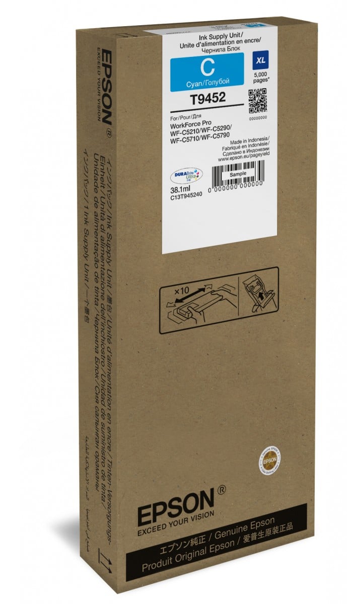 EPSON 2LB WF-C5xxx Series Ink Cartridge XL Cyan 5000s