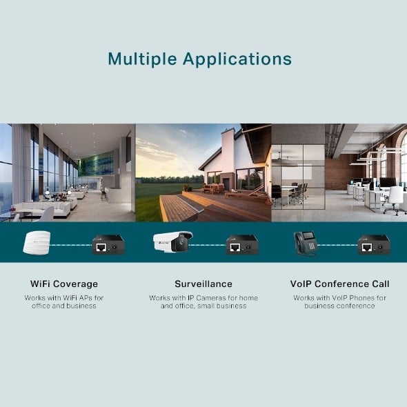 TP-LINK PoE Injector Adapter IEEE 802.3af Compliant