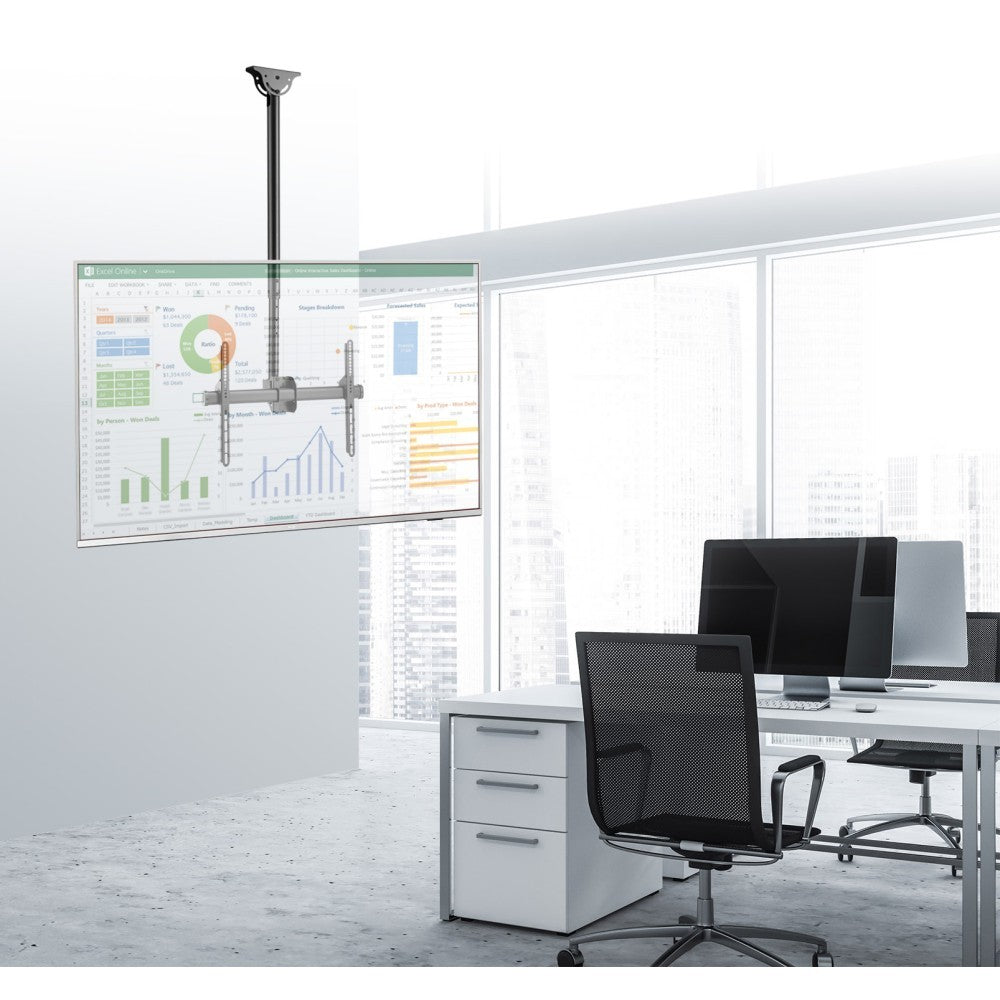 "Techly ICA-CPLB 946S Support de plafond pour TV 37-70"" LED/LCD 50kg réglable"