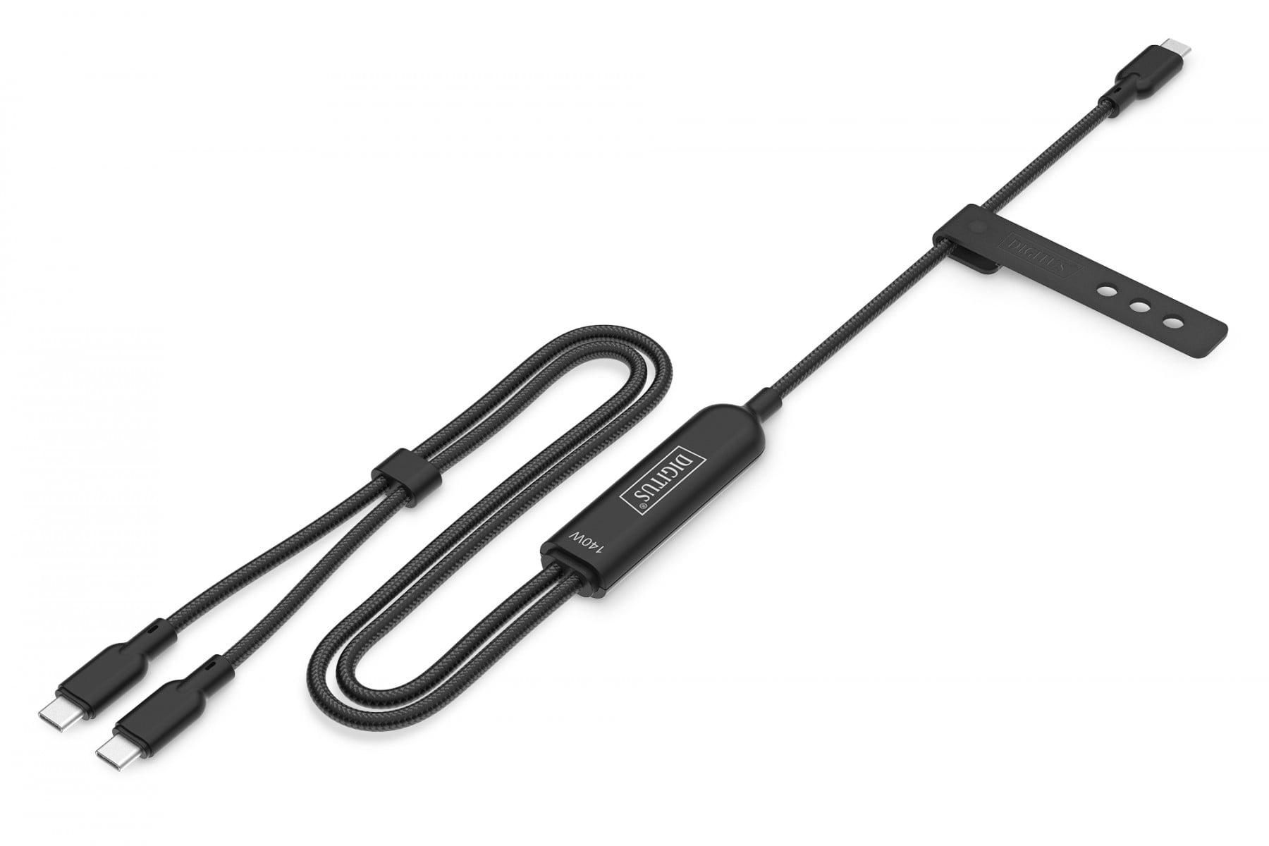 Digitus AK-300170-018-S Câble de chargement USB-C 2-en-1, 140 W, 1,8 m