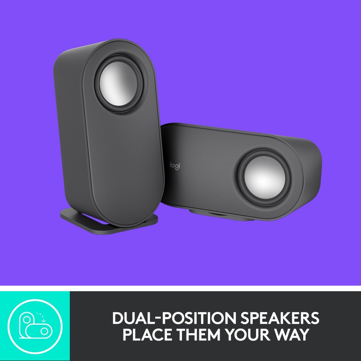LOGITECH Z407 Android Edition speaker system for PC 2.1channel wireless Bluetooth USB 40 Watt Total graphite grey