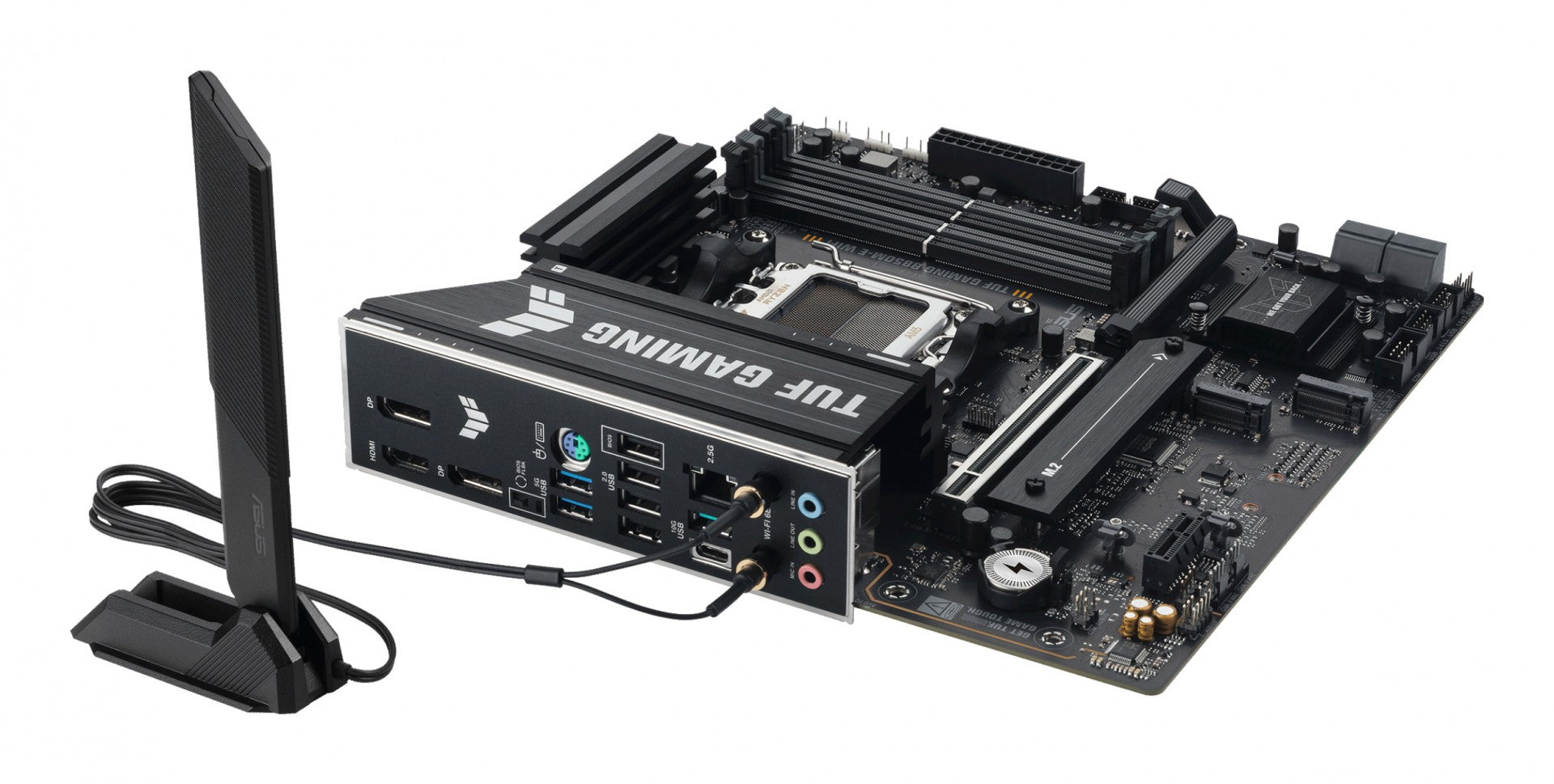 ASUS TUF GAMING B850M-E WIFI AMD AM5 mATX motherboard 4xDDR5 PCIe 5.0 3xM.2 1xHDMI 1xDisplayPort 4xSATA