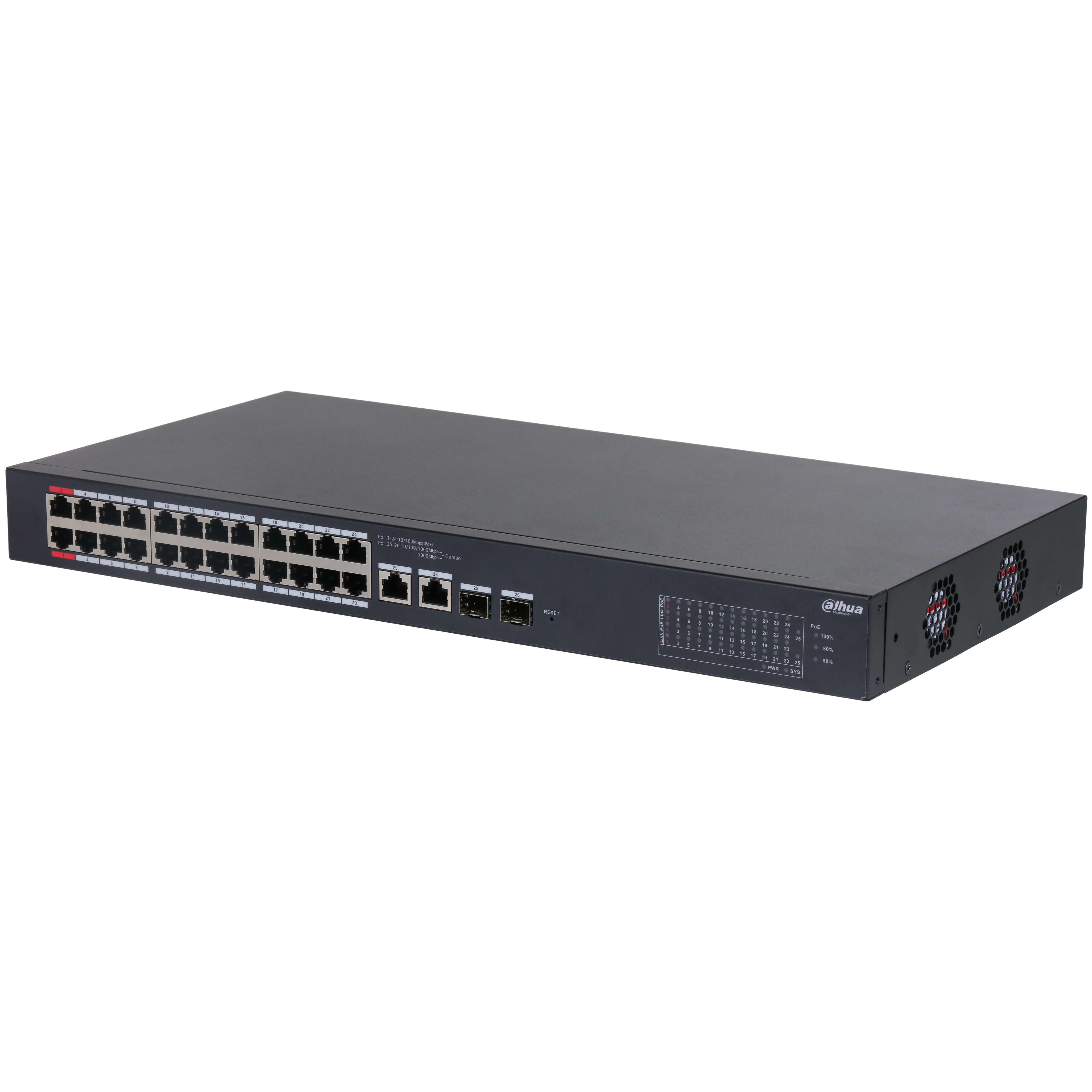 Dahua CS4226-24ET-240 26-portowy desktopowy switch zarz¹dzany w chmurze z 24 portami PoE