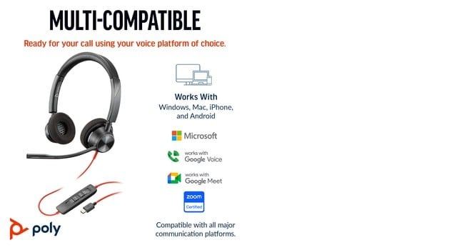 Poly BW 3320 Stereo USB-C HS+USB-C/A