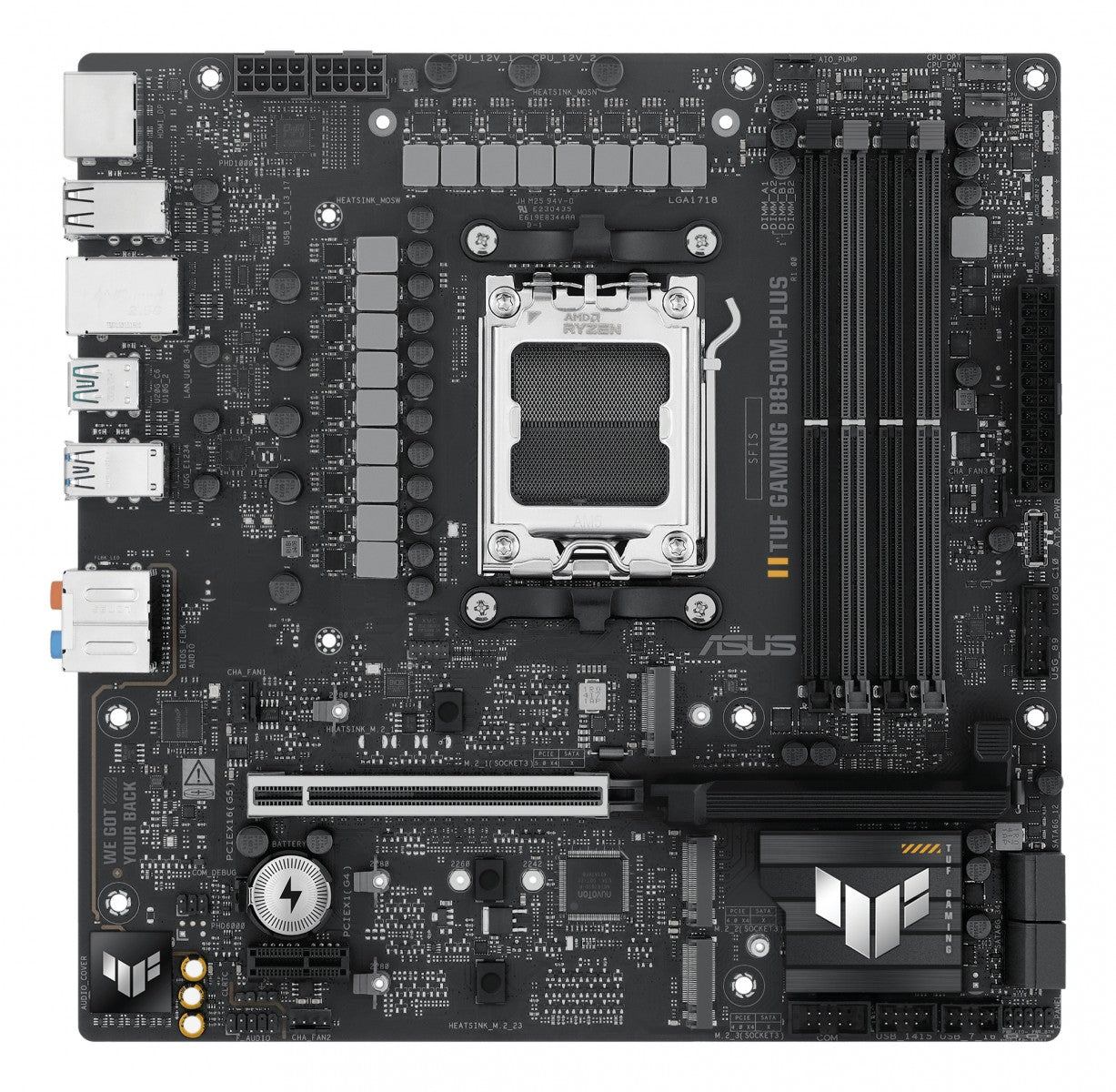 ASUS TUF GAMING B850M-PLUS AM5 DDR5 micro ATX MB 1xHDMI 1xDP 3xM.2 4xSATA
