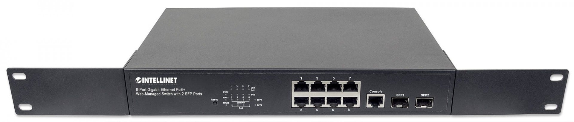 Intellinet 561167 commutateur réseau Géré Gigabit Ethernet (10/100/1000) Connexion Ethernet, supportant l'alimentation via ce port (PoE) Noir