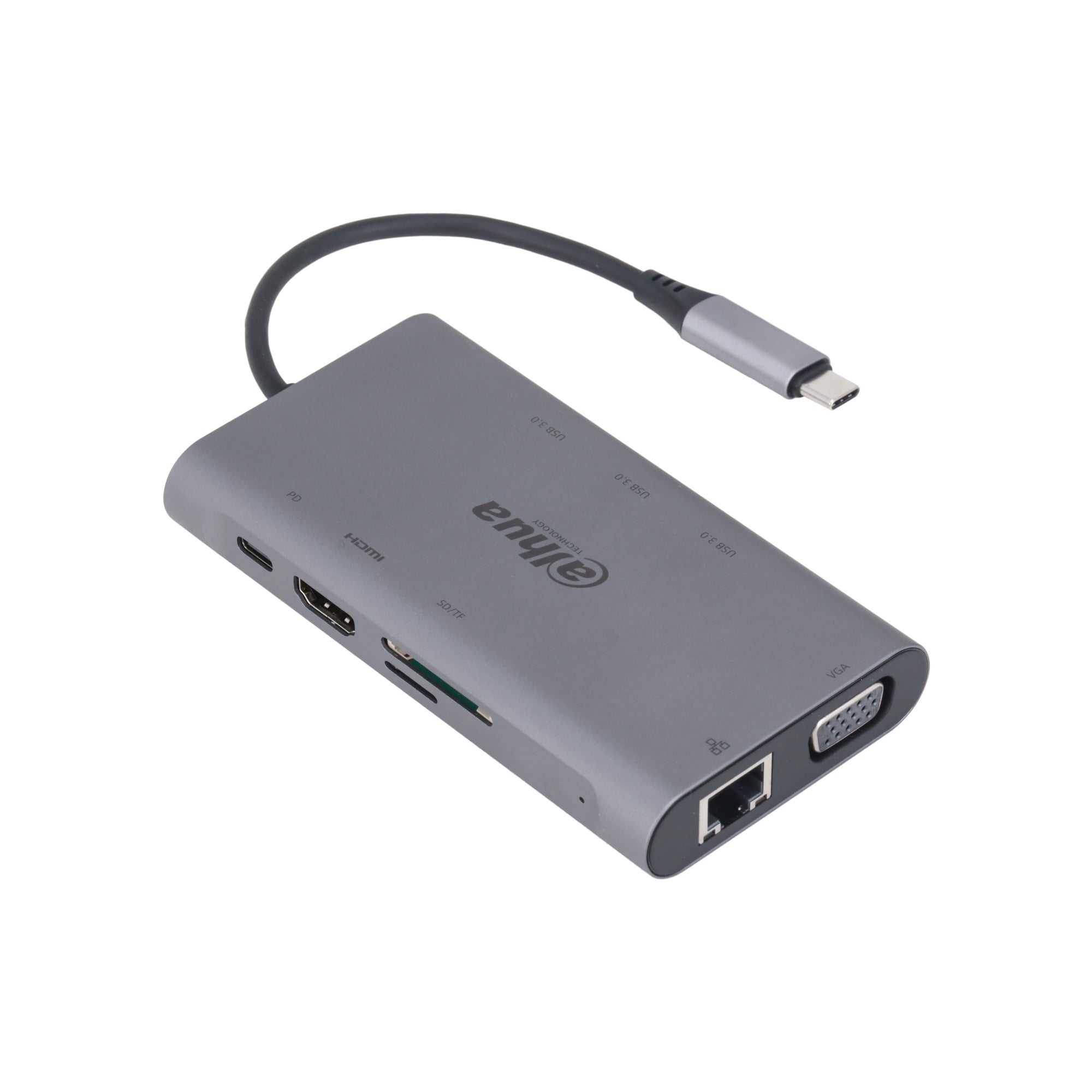 Dahua TC39 9-en-1 USB 3.1 Type-C vers USB 3.0 + HDMI + RJ45 + VGA + SD/TF + PD Station d'accueil