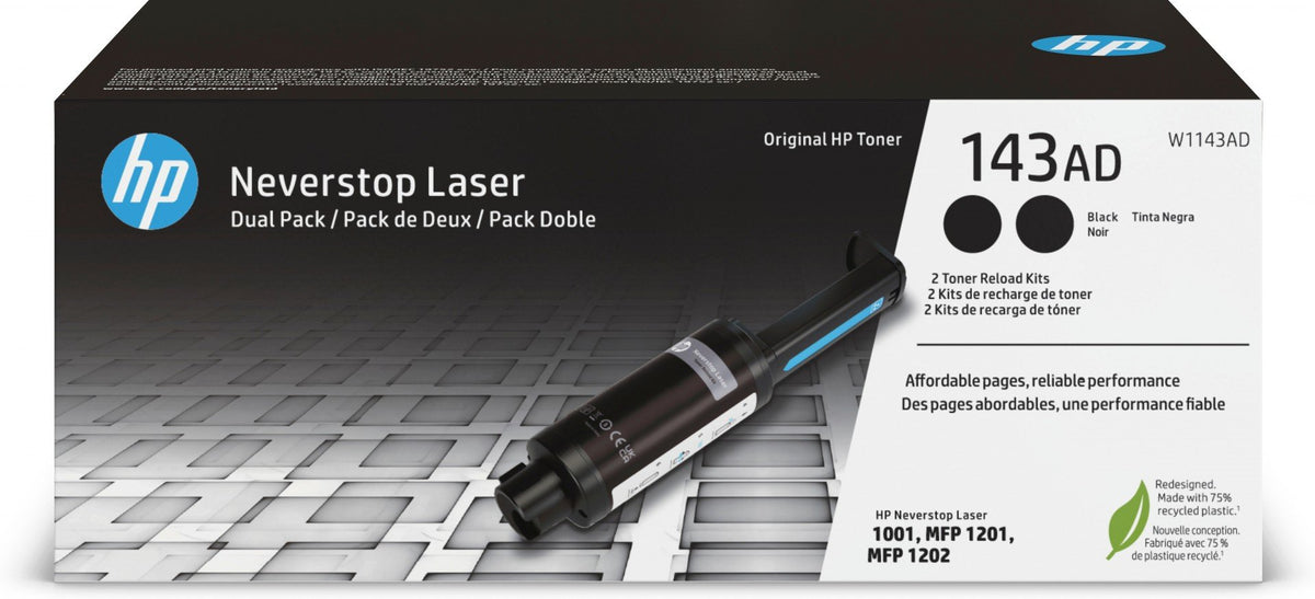 HP 143AD Neverstop Toner Reload Kit 2-Pack