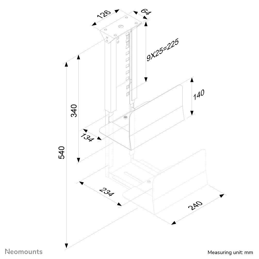 NEOMOUNTS CPU-D200SILVER Support pour ordinateur - max 30 kg - universel