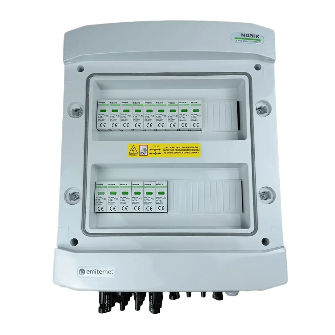 EMITER EM-450N_DC Tableau de distribution DC, IP65, limiteurs de surtension DC Noark 1000V type 2, 6x chaînes PV, 6x MPPT