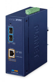 PLANET IP40 Industrial 2-Port convertisseur de support réseau Bleu