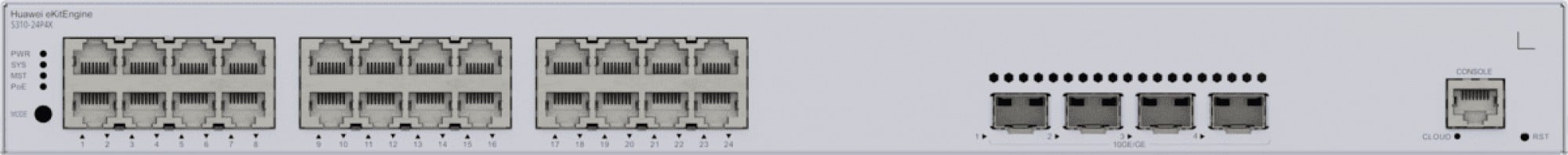 HUAWEI S310-24P4X 24x10/100/1000BASE-T ports 400W PoE+ 4x10GE SFP+ ports built-in AC power eKit