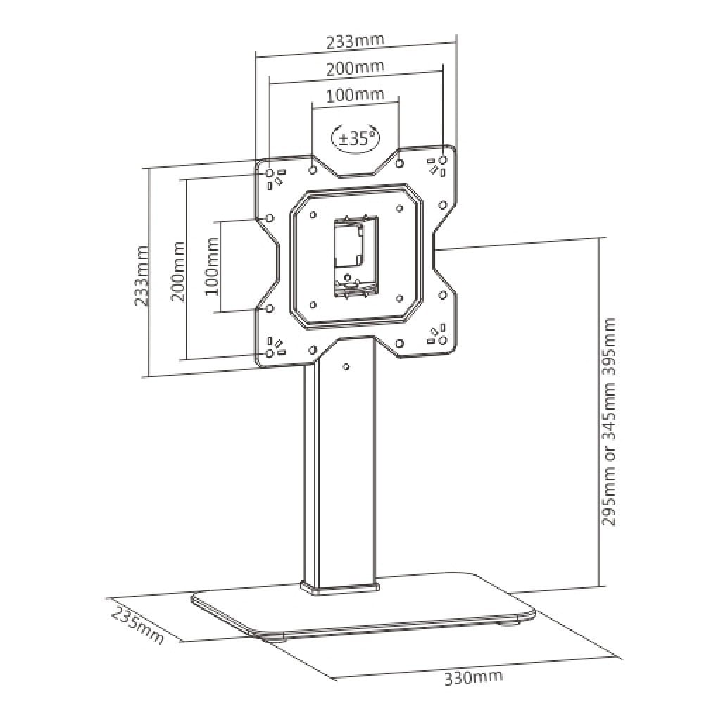"Techly ICA-LCD 323S Support TV 23-43"" Base pivotante pour télévision moniteur"
