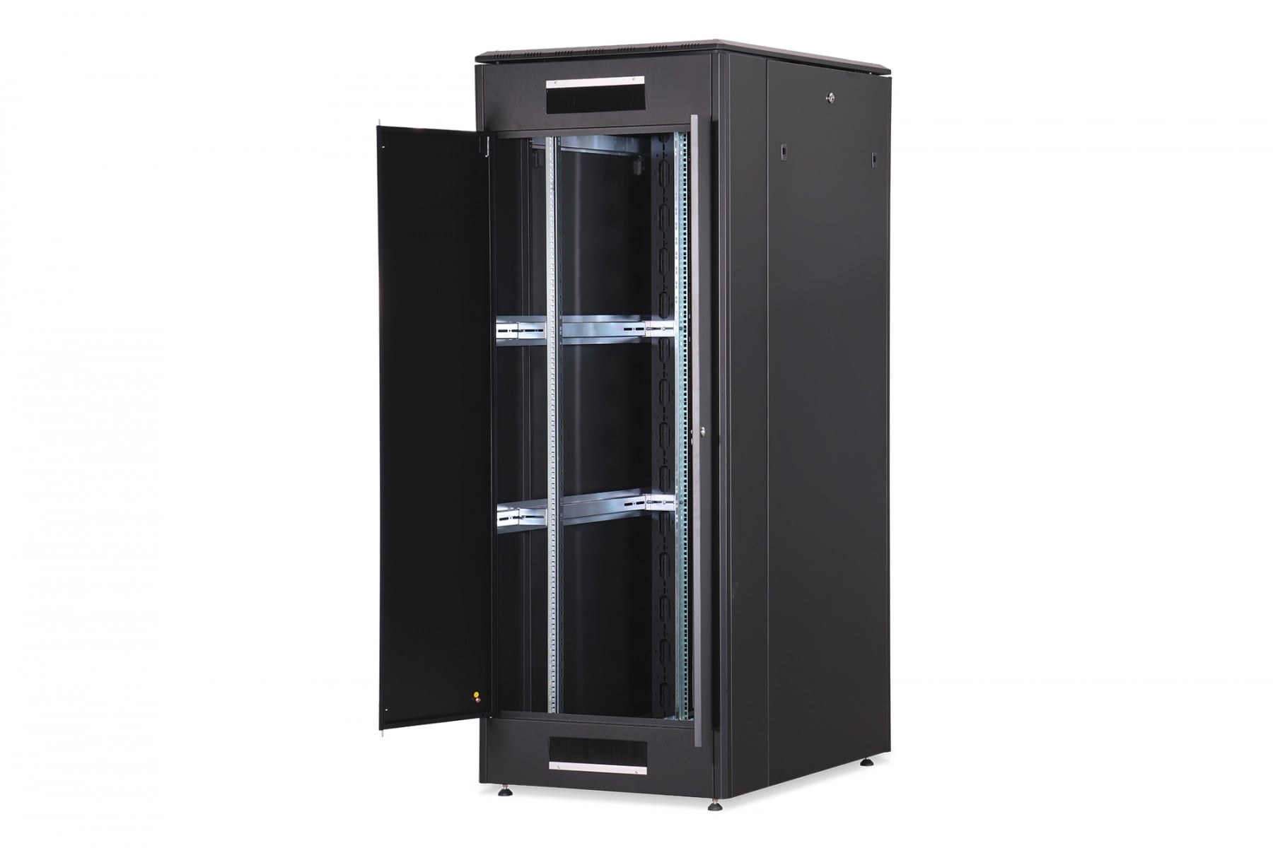 "Armoire réseau debout Unique 19"" 42U rack 800x1000, porte avant en verre, noir, 800kg 2053x800x1000 mm, couleur noire (RAL 9005)"