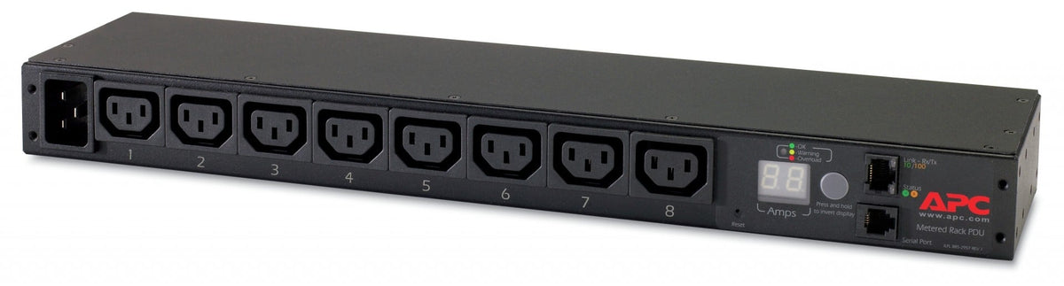 APC Metered Rack PDU AP7821B Rack AC 100-240V Ethernet 10/100 input IEC 60320 C20 oc 8 power IEC 60320 C13 1U 2.4m cord