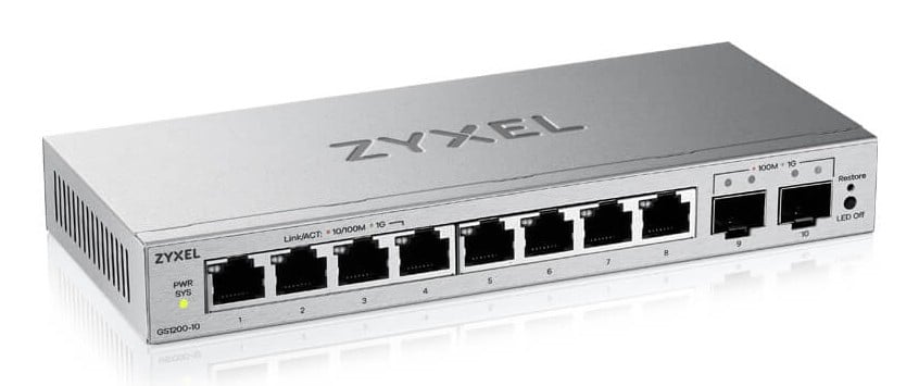Zyxel GS1200-10v3 Géré L2 Gigabit Ethernet (10/100/1000) Bureau Gris