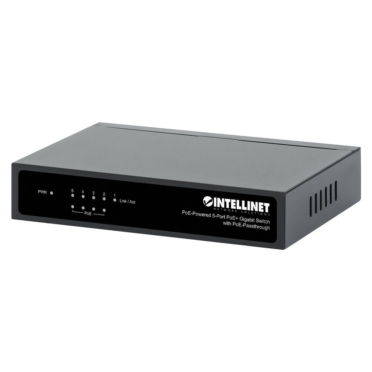 Intellinet PoE-Powered 5x Gigabit Gigabit Ethernet (10/100/1000) Connexion Ethernet, supportant l'alimentation via ce port (PoE) Noir