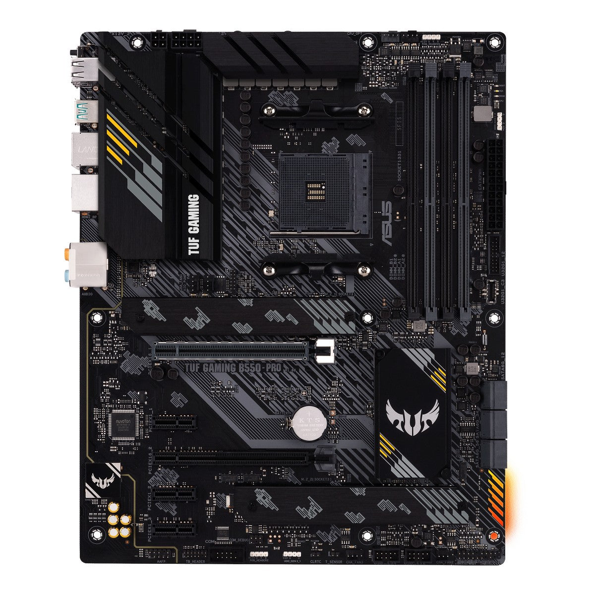 ASUS TUF GAMING B550-PRO AM4 PCIe 4.0 dual M.2 x16 SATA 6Gbps 2.5Gb Ethernet HDMI DisplayPort