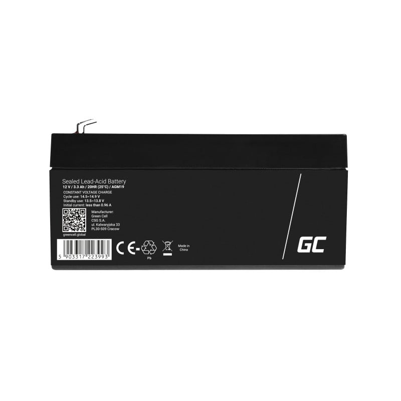 Green Cell AGM Battery 12V 3.3Ah - Battery - Mignon (AA)