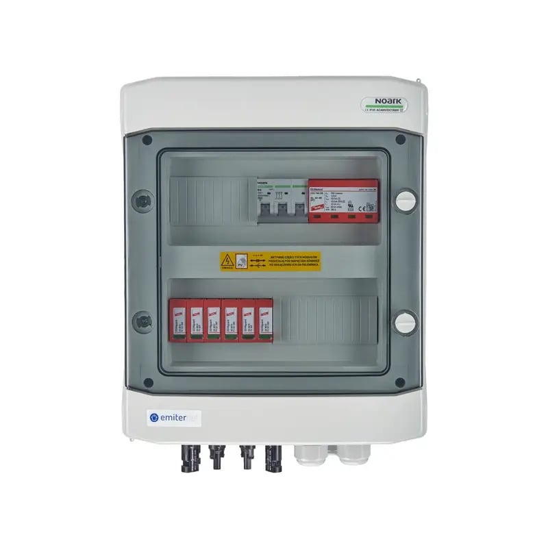 EMITER EM-841_DCAC Tableau de distribution DCAC, IP65, SPD DC Dehn 1000V type 2, 2 x chaîne PV, 2 x MPPT, SPD AC Dehn type 1+2, 10A 3-F