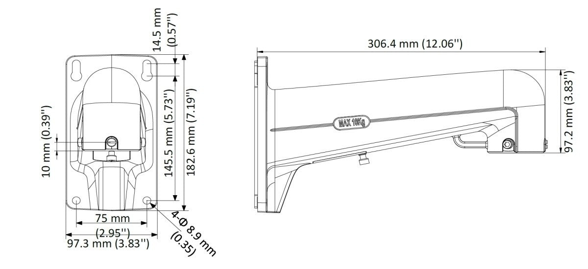 Hikvision DS-1602ZJ-AKS Support mural