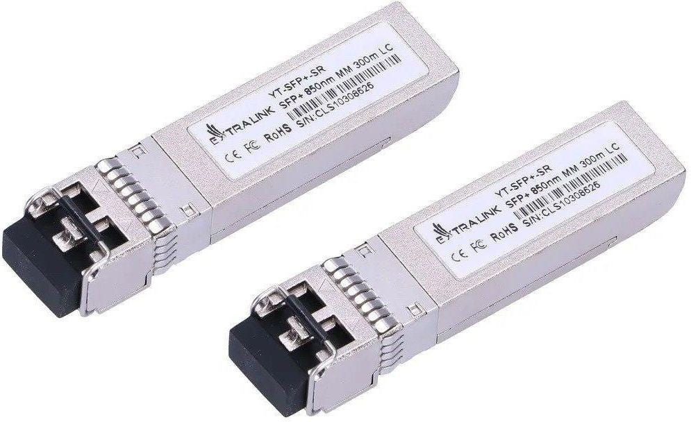 Extralink SFP+ 10G 2-pack | Module SFP+ | 10Gbps, LC/UPC, 850nm, 300m, multimode, DOM, Dédié a HP/Aruba